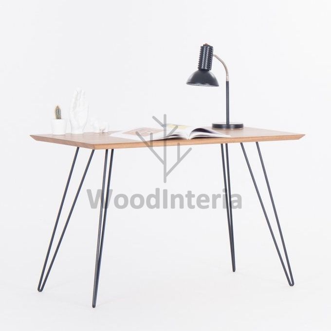 фото рабочий стол hairpin angle в интерьере лофт эко | WoodInteria