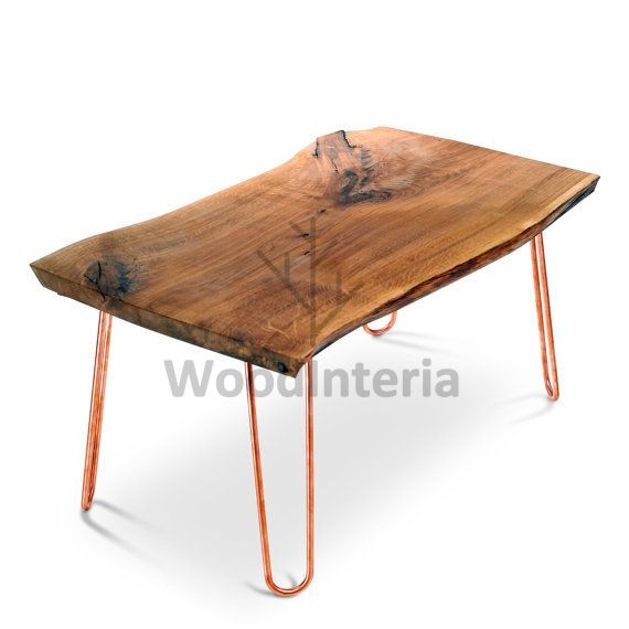 фото журнальный стол live edge quadruped hairpin coffee table в интерьере лофт эко | WoodInteria