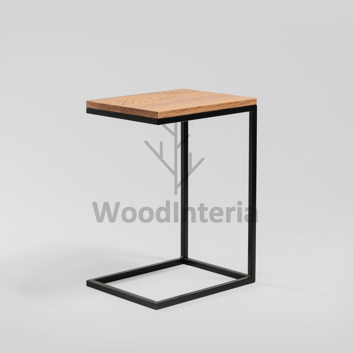 фото приставной с-образный столик oak natur с в интерьере лофт эко | WoodInteria