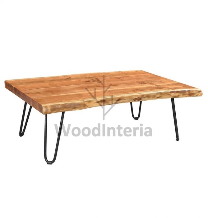 фото журнальный стол hairpin slab coffee table в стиле live edge | WoodInteria