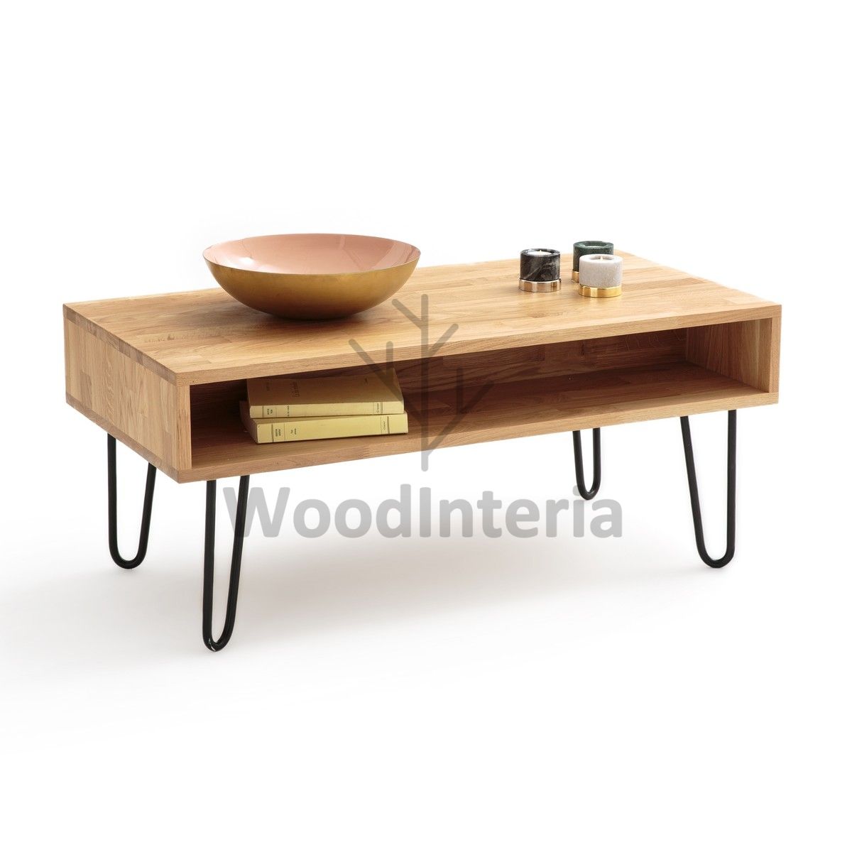 фото журнальный столик hairpin oak в интерьере лофт эко | WoodInteria