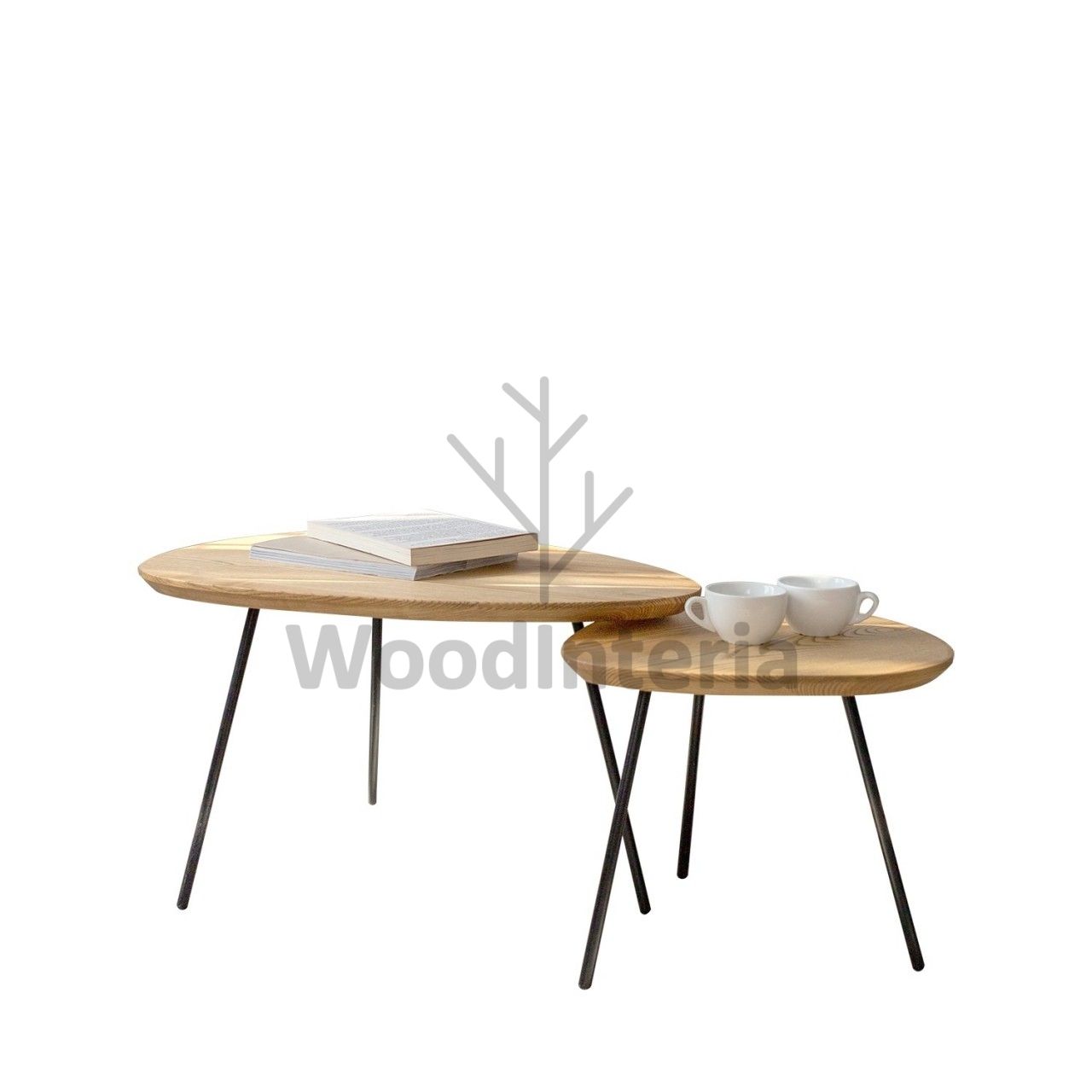 фото пара журнальных столиков blobe в интерьере лофт эко | WoodInteria