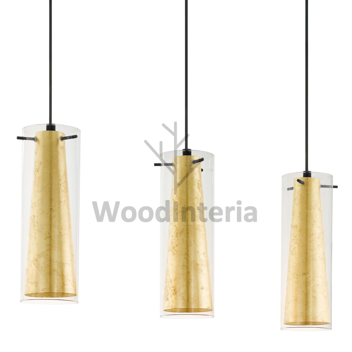 фото подвесной светильник hidden gold trio в скандинавском интерьере лофт эко | WoodInteria