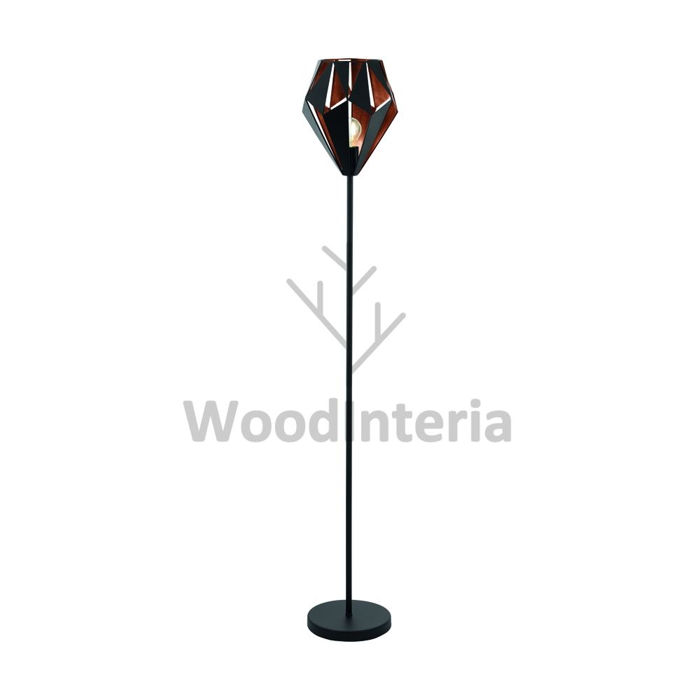 фото напольная лампа сorners copper floor в скандинавском интерьере лофт эко | WoodInteria