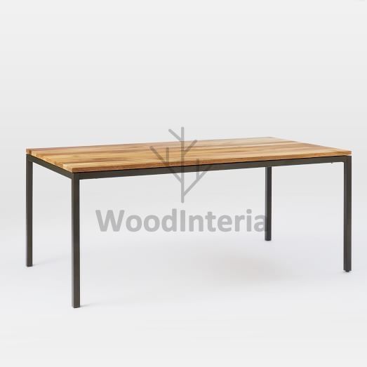 стол metal frame wood dining table 180 в стиле лофт индастриал WoodInteria