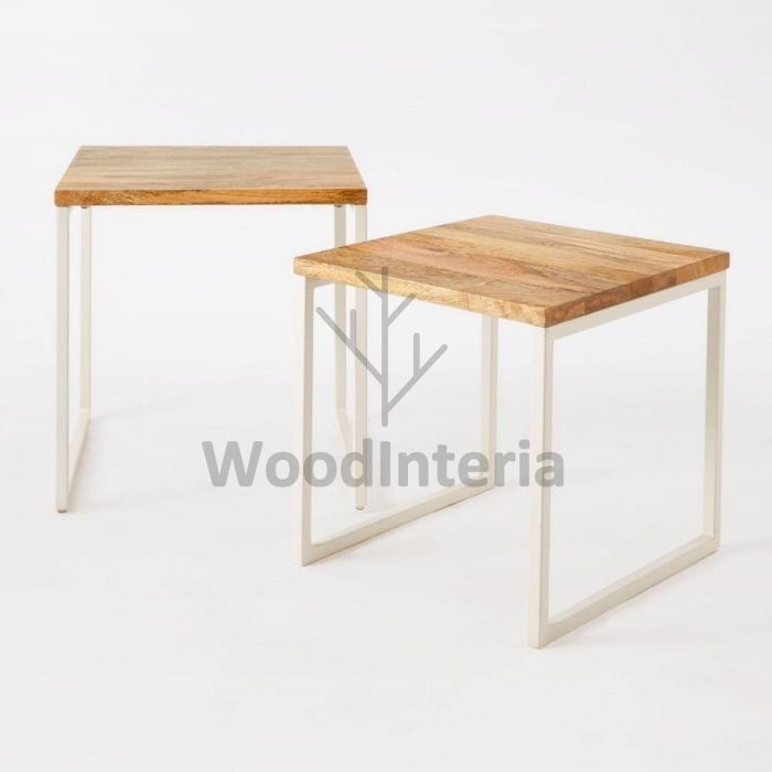 фото пара приставных столиков loft eco double в интерьере лофт эко | WoodInteria