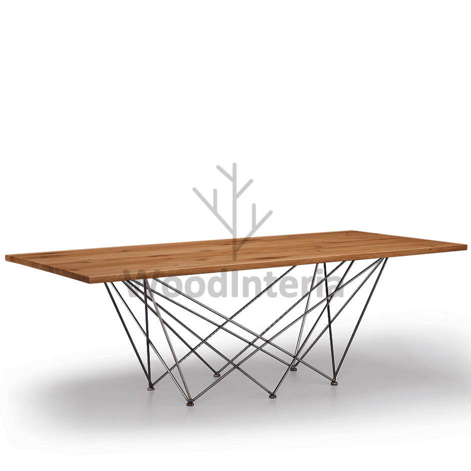 фото обеденный стол oak rod six в интерьере лофт эко | WoodInteria